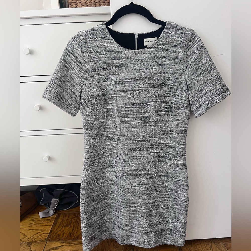 Club Monaco Gray Textured Mini Dress
